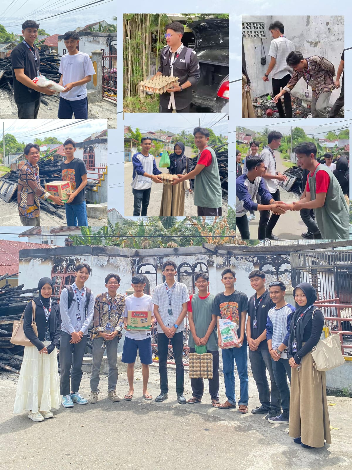 Mahasiswa Komunikasi Salurkan Bantuan untuk Korban Kebakaran Komplek BTN